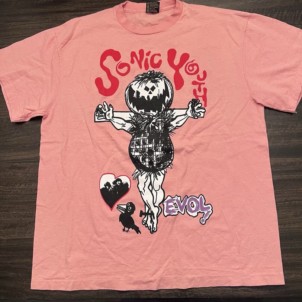 Sonic Youth EVOL Pumpkin Grunge modern faded Single aop vintage 90s style shirt